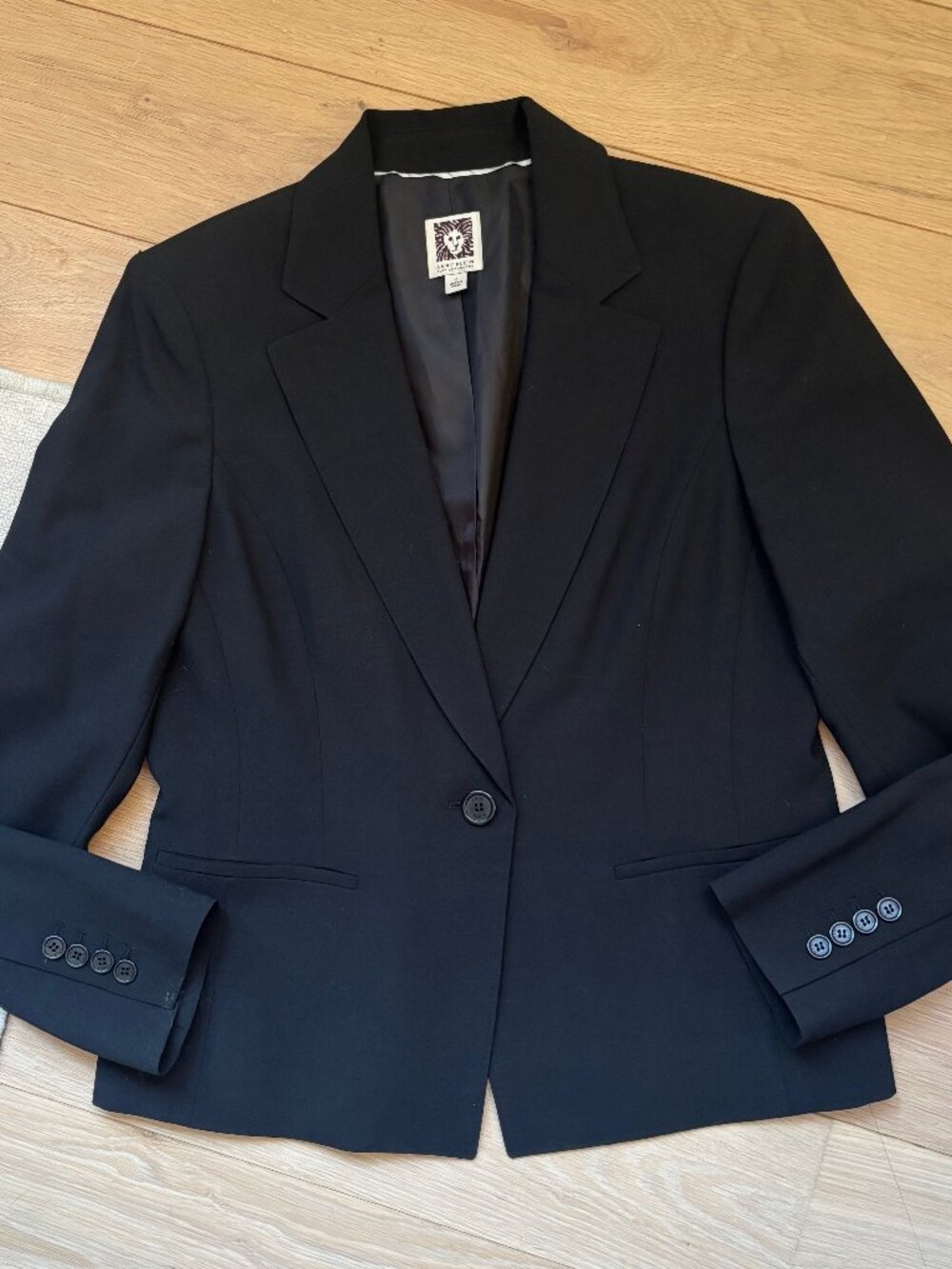 Anne Klein Suit Separates Women’s Blazer Wool Blend Black Lined Size 10